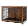 VEVOR Dog Crate Furniture, 38 inch Wooden Dog Crate with Double Doors, Heavy-Duty Dog Cage End Table with Multi-Purpose Removable Tray, Modern Dog Ken