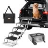 VEVOR Dog Stair for Cars 5-step Folding Dog Steps Aluminum Loads up to 150 lbs