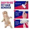 Reusable dog and cat lint remover for furniture, sofas, carpets, car seats and bedding - Eco-friendly, portable, multi-surface lint roller and animal