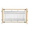 Wood Freestanding Pet Gate;  38"-71" Length Adjustable Dog Gate;  Safety Fence for Stairs Doorways;  Natural