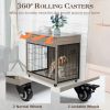 Dog Crate Furniture, Wooden Dog House, Decorative Dog Kennel with Drawer, Indoor Pet Crate End Table for Small Dog, Steel-Tube Dog Cage, Chew-Proof, G