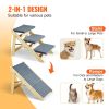 VEVOR Wood Pet Stairs/Pet Steps, 2-in-1 Foldable Wooden Dog Stair for Beds, Sofa and Cars, Dog Stairs & Ramp with 3 Steps for Small Medium Large Pet,