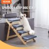 VEVOR Wood Pet Stairs/Pet Steps, 2-in-1 Foldable Wooden Dog Stair for Beds, Sofa and Cars, Dog Stairs & Ramp with 4 Steps for Small Medium Large Pet,