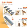 VEVOR Wood Pet Stairs/Pet Steps, 2-in-1 Foldable Wooden Dog Stair for Beds, Sofa and Cars, Dog Stairs & Ramp with 4 Steps for Small Medium Large Pet,