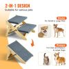 VEVOR Wood Pet Stairs/Pet Steps, 2-in-1 Foldable Wooden Dog Stair for Beds, Sofa and Cars, Dog Stairs & Ramp with 2 Steps for Small Medium Large Pet,