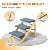 VEVOR Wood Pet Stairs/Pet Steps, 2-in-1 Foldable Wooden Dog Stair for Beds, Sofa and Cars, Dog Stairs & Ramp with 3 Steps for Small Medium Large Pet,