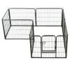 Dog Playpen 8 Panels Steel 31.5"x23.6" Black