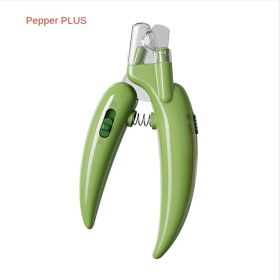 Ai Wo Pet Nail Knife, Cat Nail Clipper, Dog Nail Pliers, LED Blood Thread, One Piece of Pet Products for Distribution (Specifications: Pepper Green PLUS)