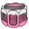 Portable Foldable Pet Playpen Exercise Pen Kennel Removable Zipper Top and Bottom Water Resistant Indoor Outdoor Use For Dogs Cats Other Pets