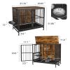 Modern Kennel Dogs room up to 80 LB, Dog crate furniture with Multi-Purpose Rremovable Ttray, Double-Door Dog House, lift Panel, 360 Degree Rotation -